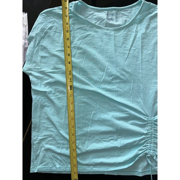 Rachel Roy XL Light Blue Short Sleeve Top With Side Drawstring - Picture 8 of 8